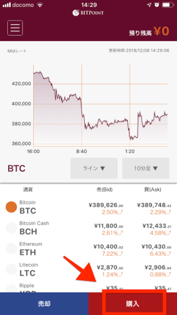 BITpointLiteスマホアプリで購入
