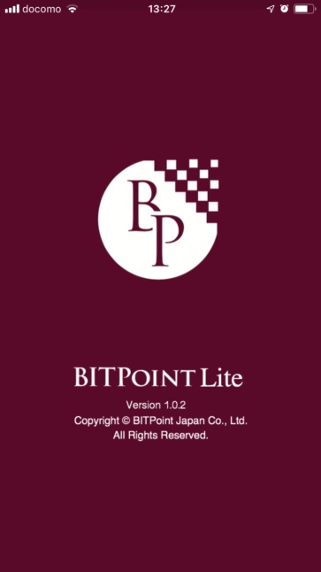 BITpointLiteスマホアプリ起動画面