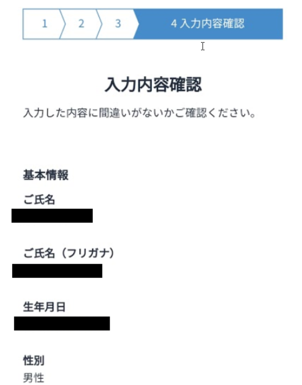 入力内容確認