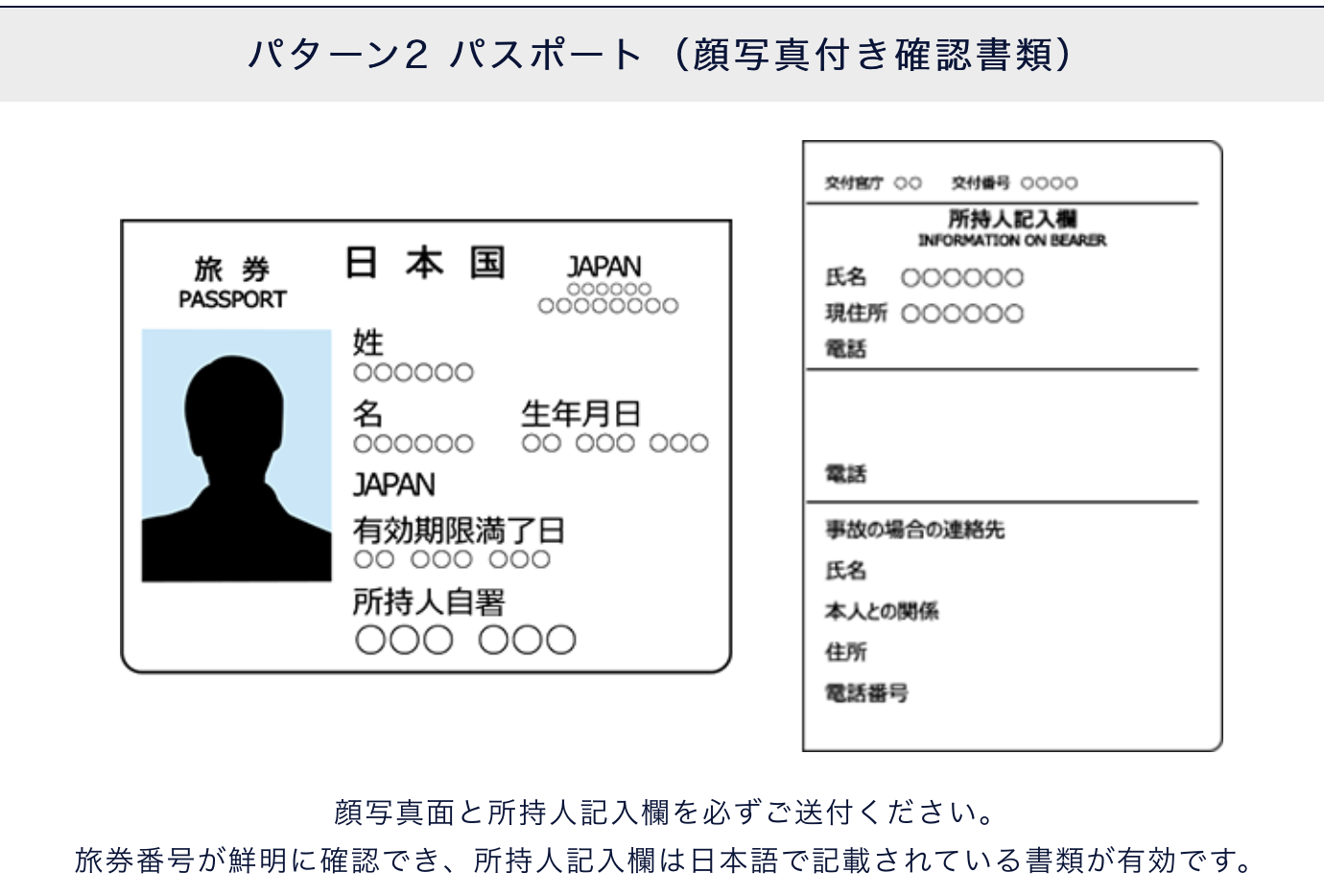 パスポートをアップロード